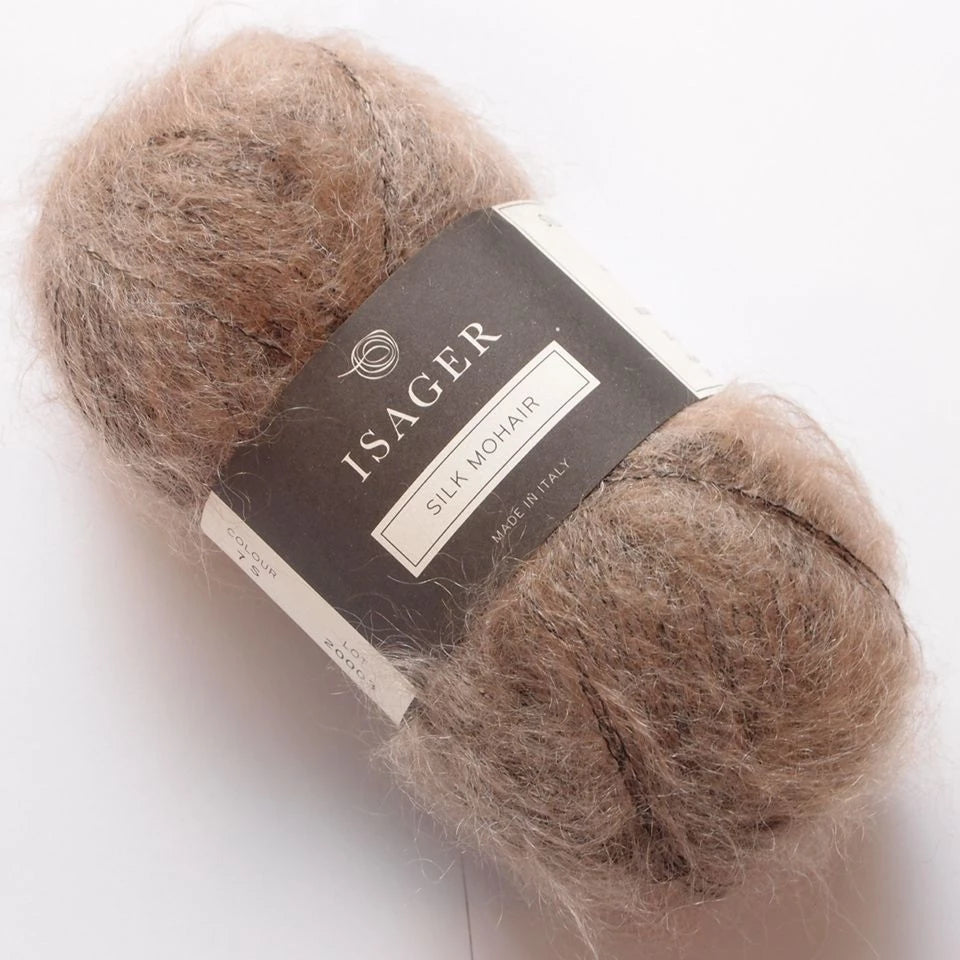 Silk Mohair Isager,  tweed 07s nutria melert
